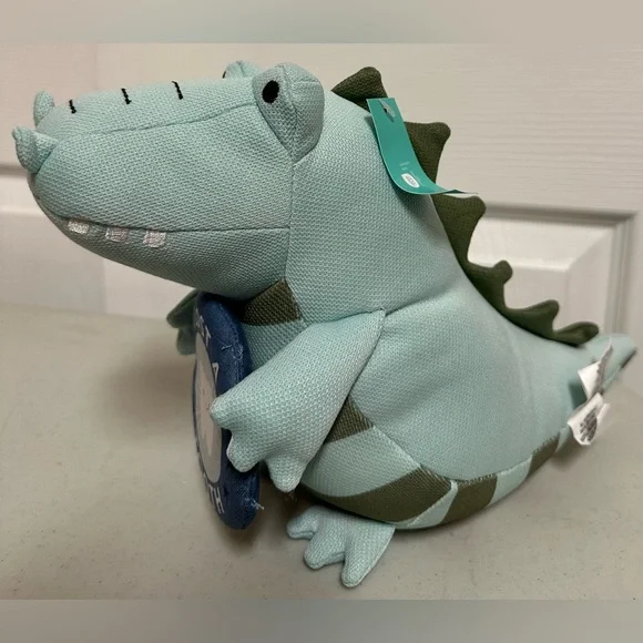 Pillowfort I LOST A TOOTH Kids' Milestone 12" Mint Green Alligator Plush Toy NWT - Picture 6 of 11